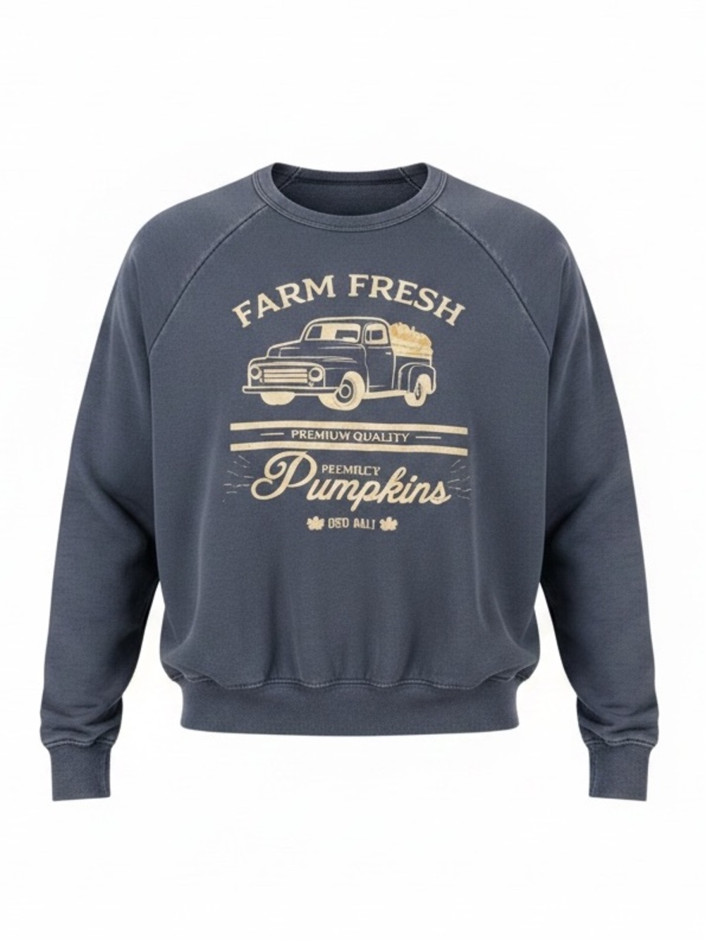 Women's Blue Farm Fresh Graphic Crewneck Sweatshirt - Size Medium